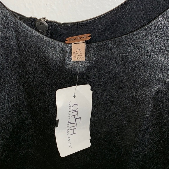 Free People Black Vegan Leather Shift Dress - Picture 5 of 7